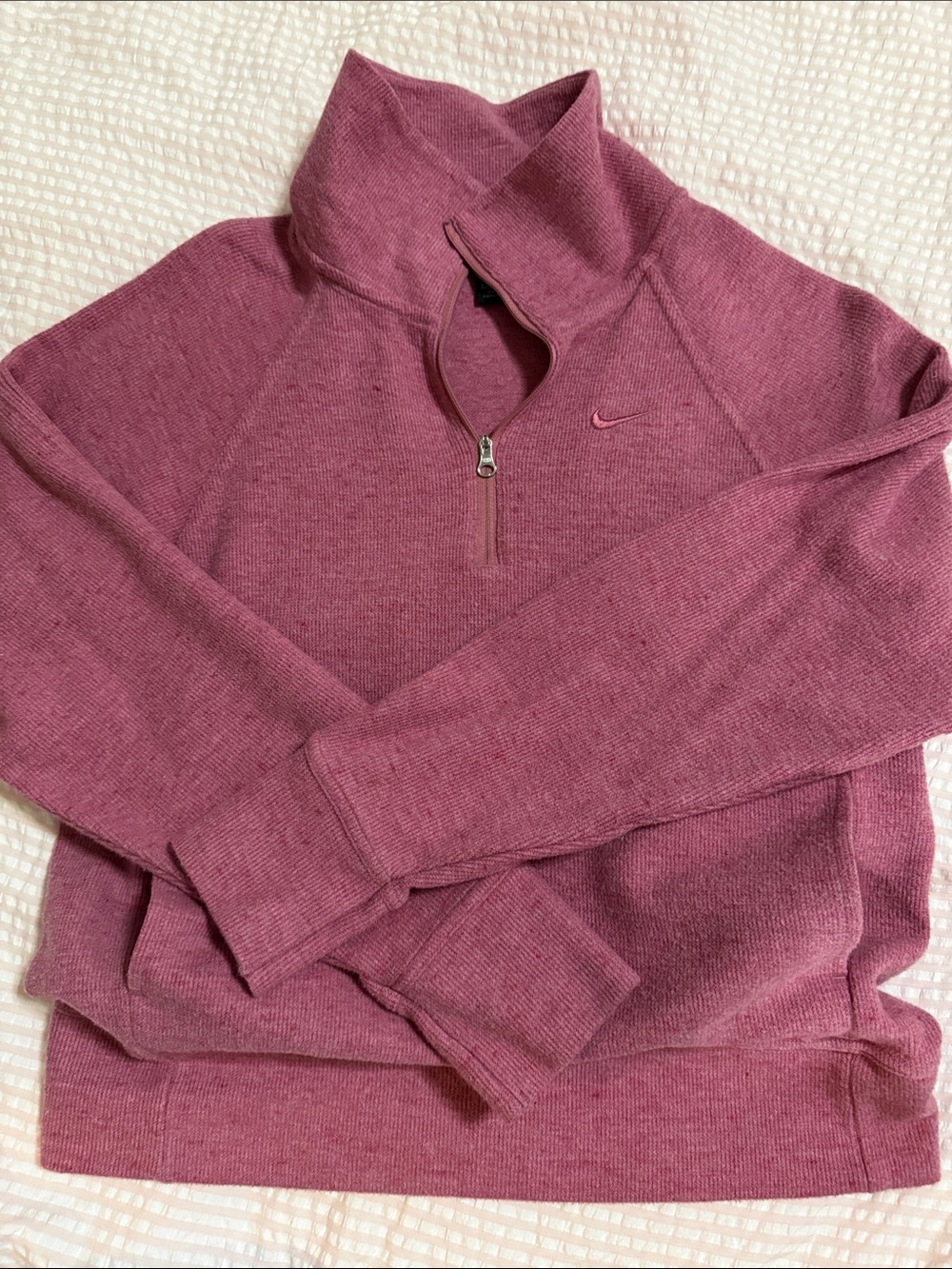 Nike Women's XS Half-Zip Sweater Mauve Pink w/ Pockets, unworn, perfect cond